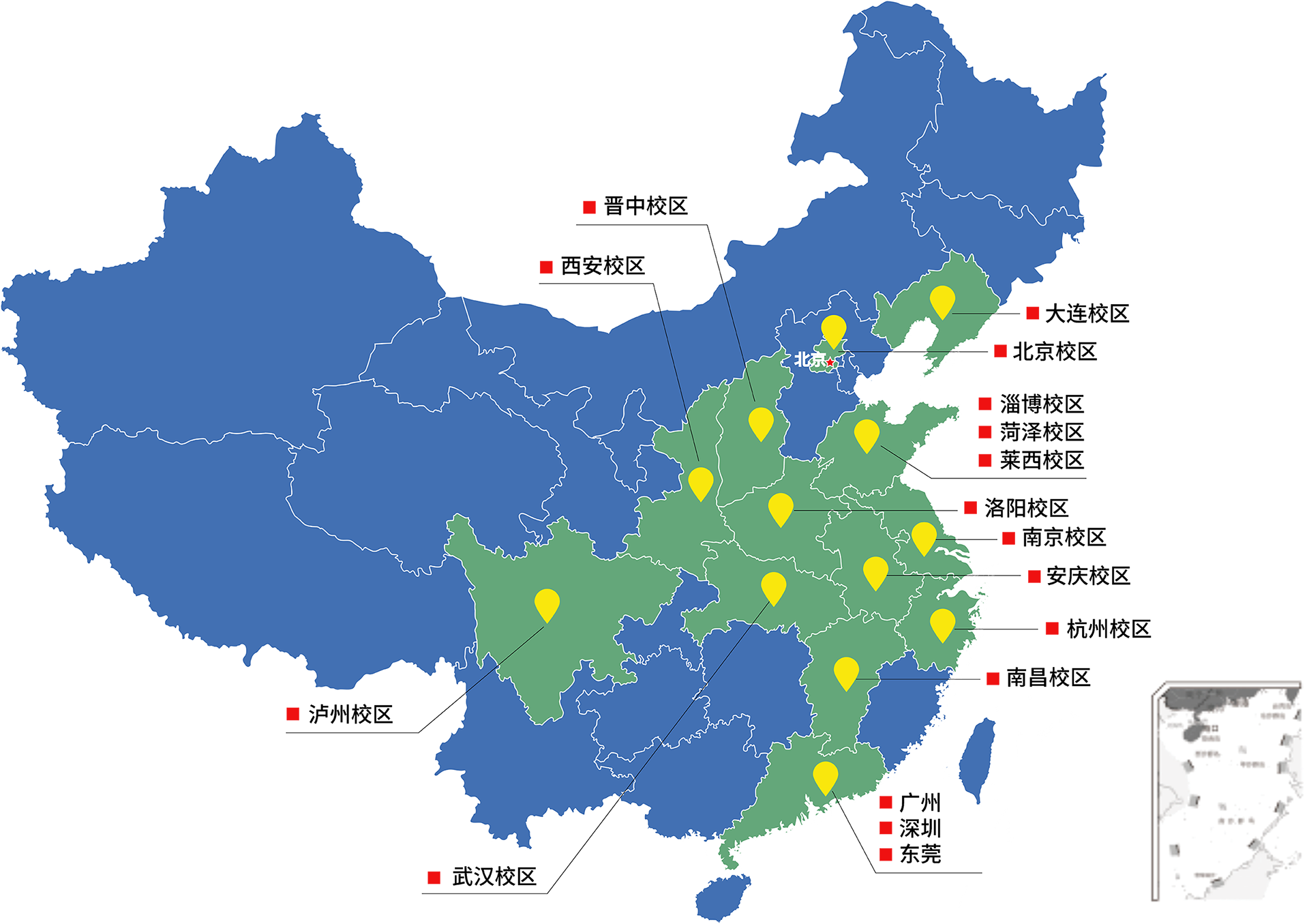 合作院校地圖